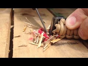 Making a fire with 550 FireCord from Live Fire Gear