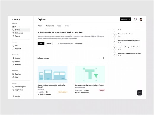 Spark responsive screen
