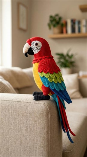 Scarlet Macaw Crochet Pattern, Realistic Amigurumi Parrot Toy, Tropical Bird PDF Tutorial (digital Download) - Etsy
