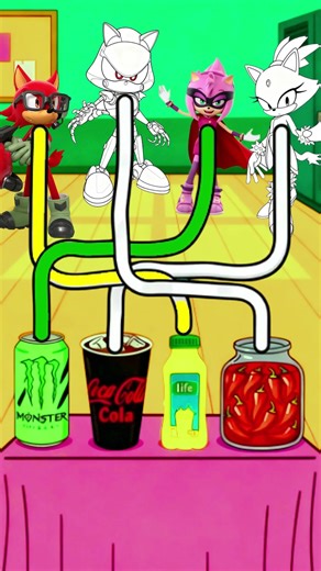 Sonic, Amy Rose, T-Rex, who's going to drink the hot chili?