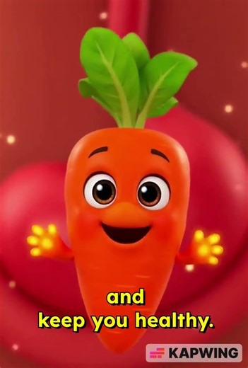 🥕 Cute Talking Carrot 🧡 Healthy Food Short for Kids | 3D Animation