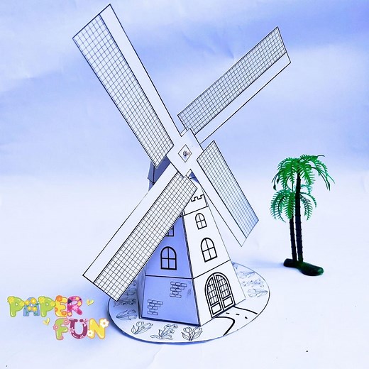 DIY Paper Windmill Template: Printable Dutch Craft (PDF Download) - Etsy