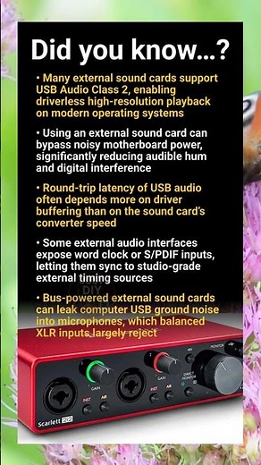 External sound card truths: latency, USB audio class, jitter and power noise