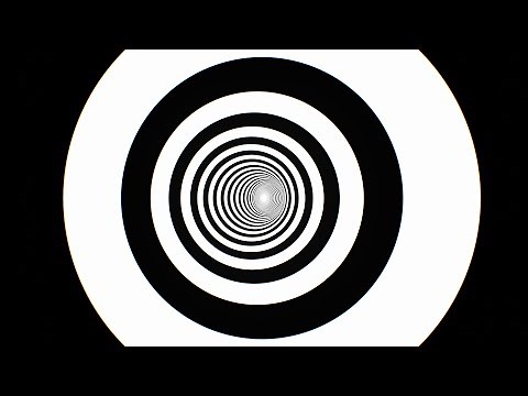 Hypnotic Black White Optical Illusion Circle Ring Psychedelic Tunnel 4K Background VJ Video Effect