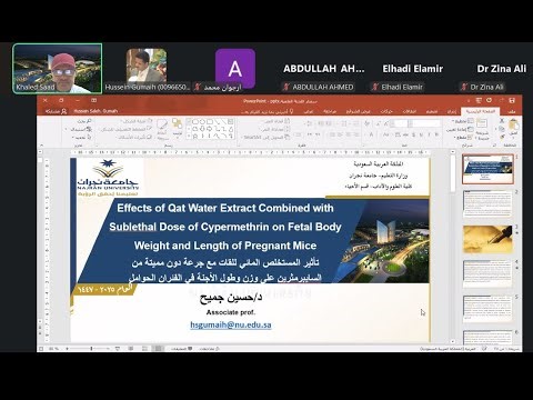 تأثير مستخلص القات المائي مع جرعة دون مميتة من السايبرمثرين على وزن وطول الأجنة في الفئران الحوامل