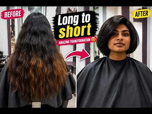 Amazing Long to Short Layered Bob Haircut Transformation | Stunning Salon Makeover! 💇‍♀️