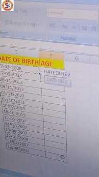 A Good Example of Datedif() in Excel. #computer #computereducation #computerknowledge #tutormate