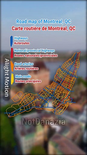 Road map of Montréal | Carte routière de Montréal ##fyp##map##mtl##quebec##geo