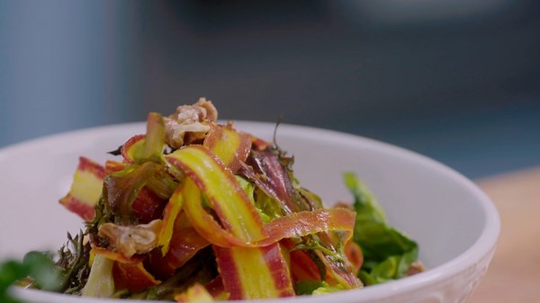 Fresh and vibrant, purple carrot ribbon salad recipe