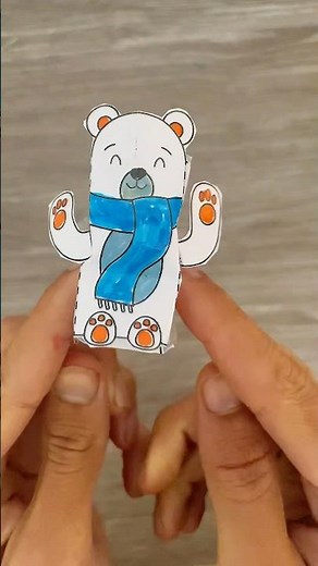 Foldable Polar Bear Paper Craft | Fold, Cut and Glue Printable Paper Craft For Kids #polarbear