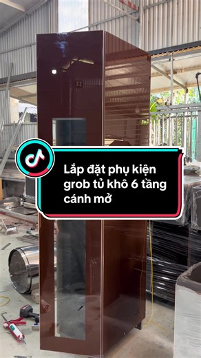 Lắp đặt phụ kiện tủ khô 6 tầng nan dẹt inox 304 Grob [Tủ bếp inox cánh kính] #odin #tubepodinglasskitchen #thicongnoithat #xuhuong