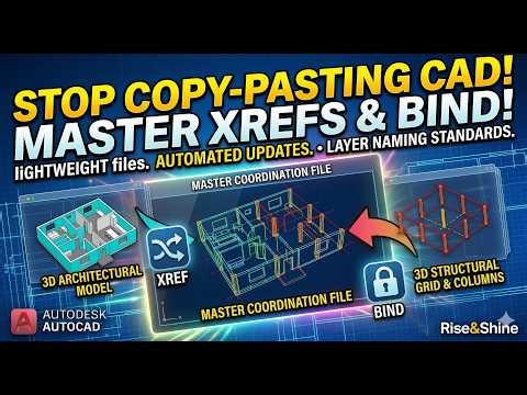 AutoCAD Mastery #2 Stop Copy Pasting! Master XREFs, Bind & Layer Standards #bim #revit #tutorial