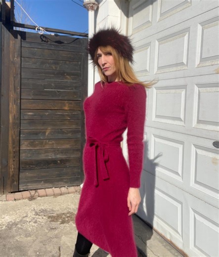 RASPBERRY ANGORA Vintage 1980s Angora Knit Sweater Dress, by the Asi Collection - Etsy