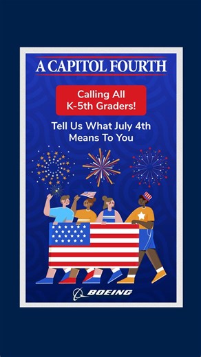 Attention young artists K-5, this one’s for you! Enter the A Capitol Fourth Student Art Contest in collaboration with Boeing and share your interpretation of July 4th through art! Don’t miss this chance to showcase your talent and win amazing prizes. Submit your entries before Memorial Day, May 27th! For contest entry and rules, please click here: https://www.capitalconcerts.org/capitol-fourth-student-art-contest. #ACapitolFourth #July4thPBS #july4th #artcontest | A Capitol Fourth