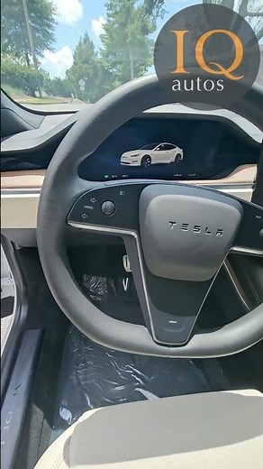 2023 Pearl White with a Cream Interior Tesla Model S Interior Walk Around | @IQautos