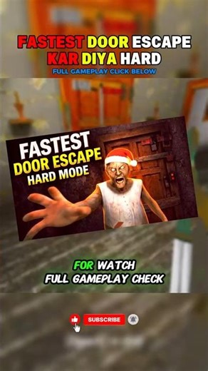 😮GRANNY के घर से FASTEST DOOR ESCAPE कर दिया IN HARD MODE | Don't Miss End