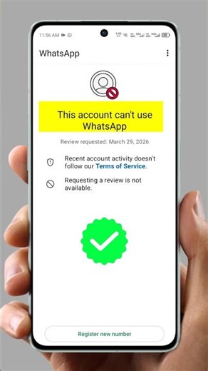 This account can't use WhatsApp | New Problem Solution 2026 | #shorts #youtubeshorts