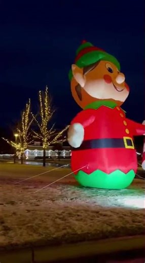 Hilarious Giant Inflatable Elf Waving in the Wind | Funny Christmas Decor