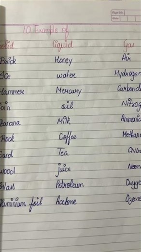 10 easy examples of solid,liquid and gas#education #english #easy_learning