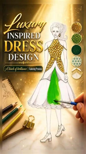Bringing a luxury dress to life ✨Full colouring process 🎨
