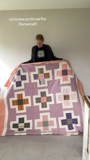 Emily Dennis - Quilty Love - Modern Quilter on Instagram: "There’s a new plus quilt pattern in the shop today! Plus Charmed is charm friendly, layer cake friendly and fat quarter friendly. Comment links for a DM with shop links."
