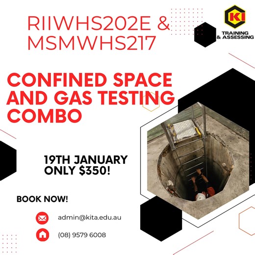 ✅ Confined Space & Gas Testing – 19 Jan – $350 ⚠️ Safety starts here! Dive into our Confined Space & Gas Testing course on Jan 19 for just $350. Learn life-saving skills, stay compliant, and protect your crew. Don’t wait—book now and breathe easy! 💨 #WeekendTraining #SkillUp #KITraining #NavalBase #LearnAndGrow #RTOTraining #VocationalEducation #SkillsForSuccess #WorkplaceSafety #CareerReady #TrainWithConfidence #CertifiedSkills #LevelUpYourCareer #SafetyFirstAlways #ProfessionalTraining #Futur