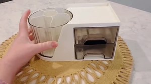 GGIANTGO Rotating Desk Organizer with 2 Drawer, Pencil Pen Holder for Desk, Desk Organizers and Accessories with 4 Compartments + Drawer for Office Home Art Supplies (White)