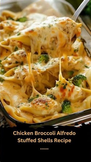 Chicken Broccoli Alfredo Stuffed Shells