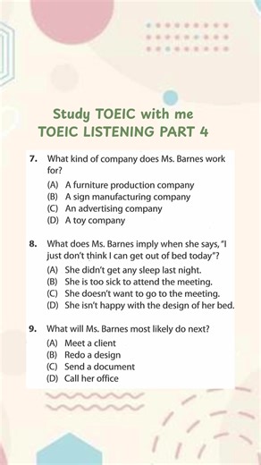 Day 11 TOEIC Listening Part 4 announcements. Làm quen với part cuối của phần nghe nè. Để lại đáp án nhé. Follow for more. #toeic850in30days #shortconversation #toeiclistening #toeicpractice #toeicpracticeonline #toeicpreparation #toeiconline #xh #foryou #fyp #xuhuong #studywithme #tuhoctoeic #hoctoeic #tuhoc #studytok #LearnOnTikTok #announcement