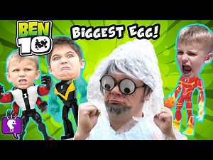 BEN 10 BIGGEST SURPRISE EGG! Bubble Wrap Battle Rust Bucket RV Toy Adventure PRETEND PLAY HobbyKids - Videos For Kids