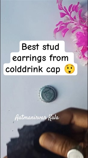 how to make bottle cap earrings | new creative ideas of art and craft #diyearrings #shortsfeed #art
