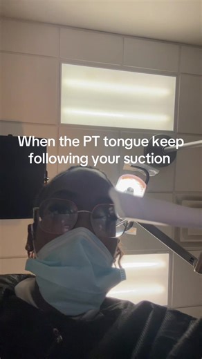 Cut it off at this point! Fun Fact the tongue is uncontrollable, it’s really nothing you can do 🤣 #dental #dentalassistant #dentist #dentalhygienist #dentalhumor