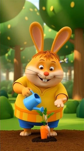 A Cute Rabbit Meets a Talking Carrot 🥕💖 #shortvideo #cartoon #viral