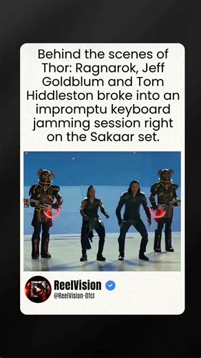 Jeff Goldblum & Tom Hiddleston Jamming On Set