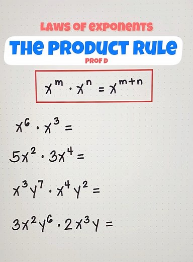 Laws of Exponents: The Product Rule - Math Review 📚💯 | Prof D