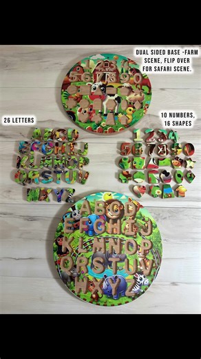 Unveiling the coolest puzzle out there! 🧩 Our double-sided Safari & Farm Puzzle packs an incredible 104 pieces, each crafted to perfection for curious little minds. With vibrant safari scenes on one side and a charming farm theme on the other, it’s two adventures in one! Made with love and quality that speaks for itself – this truly is the nicest puzzle in the world.