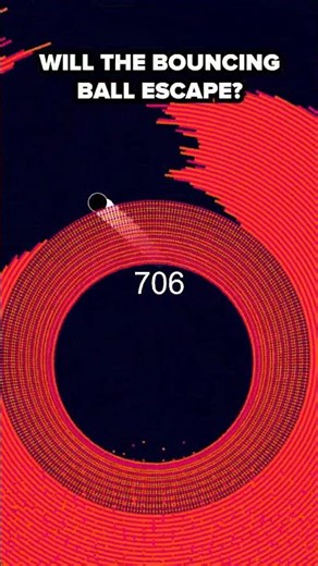 Can it escape? 🤔 #satisfyingvideo #physics #bouncingball
