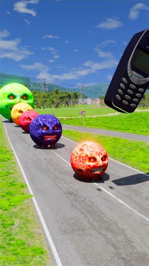 Big & Small Moon Cars vs Giant Nokia Hammer #5 - BeamNG.Drive