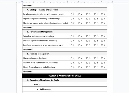 Manager Performance Evaluation Form Template, Management Evaluation Template, Manager Assessment Form, Leadership Performance Review Form - Etsy