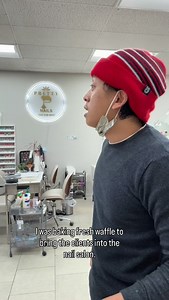 The smell of fresh baked waffle was bring the client into the nail salon. * Thank you for your support. Make sure to Follow, Like, and Share. Shop & Earn Points with our New Rewards Program: www.beyondthecream.com * * #nailtech #reels #nails #nailart #meme | Minh Thai