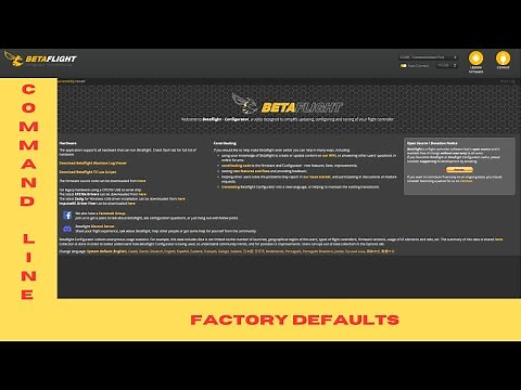 how to factory reset your drone using betaflight command line