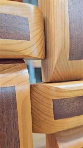 Handcrafted Cherry and Walnut Cross in Woodworking