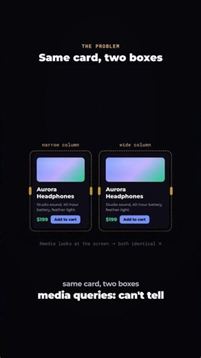 CSS Container Queries — One Component, Every Layout #shorts