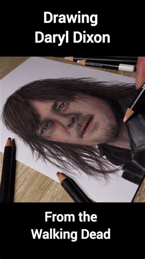 Drawing Daryl Dixon from The Walking Dead (Timelapse)✏️ #drawing #shorts