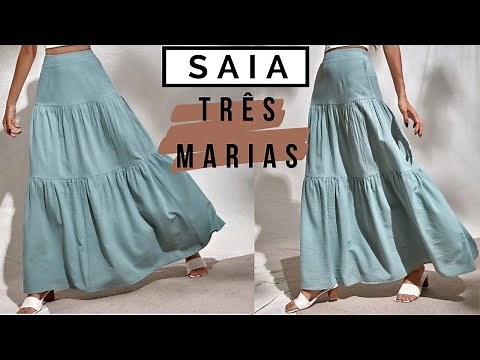 Three-tiered skirt pattern and sewing tutorial for beginners | Super Easy