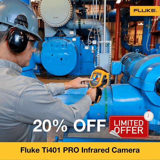 95 reactions | Fluke Thermal Cameras are best for preventive maintenance, electrical inspections, and frontline troubleshooting.  For a limited time, purchase a Fluke Ti401 PRO / Fluke Ti480 PRO Infrared Camera at 20% off!  Get offer: https://bit.ly/FlukeMidYearSale2023 | Fluke South East Asia | Facebook