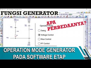 Generator Mode || ETAP || Fungsi Generator || Swing, Voltage Control, Mvar Control, PF Control ||