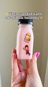 42K views · 210 reactions | This drinkable strawberry yogurt recipe is a copycat for the Danimals Smoothie! It is made with 3 simple ingredients and you can add stickers to make it more exciting! Here is the recipe: https://reallittlemeals.com/post/drinkable-strawberry-yogurt/ | Real Little Meals | Facebook