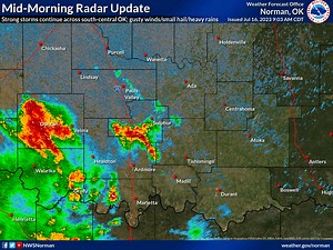 30 reactions | 9:00 AM Radar Update: A pocket of strong storms continues across south-central into southeast OK. These storms will be capable of producing gusty winds/small hail/heavy rains through 11 AM - Noon. Remain weather aware! | US National Weather Service Norman Oklahoma | Facebook