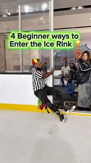 4 beginner ways to enter the ice rink ⛸️😂 Learn, laugh & skate! #iceskating #beginner #skatingtips